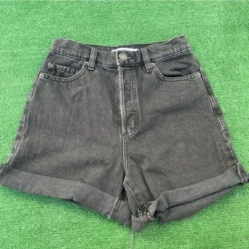 Garage Denim Black High Waisted Cutoff Jean Shorts Size 1